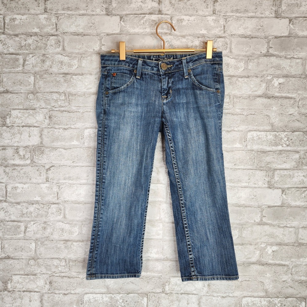 Hudson Crop Jeans Medium Wash Blue Denim Flap Pocket Casual 25